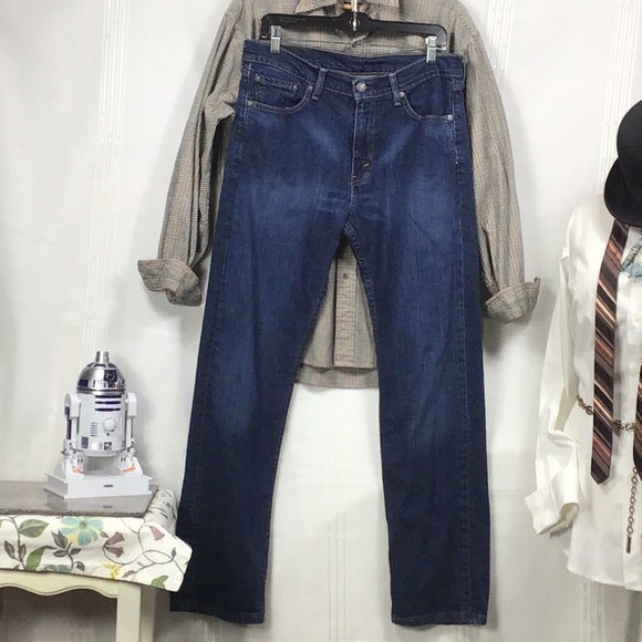 🐎 LEVI’S 505 Men’s Regular Stretch Straight Leg Blue Zip Front 5 Pocket - Picture 3 of 9